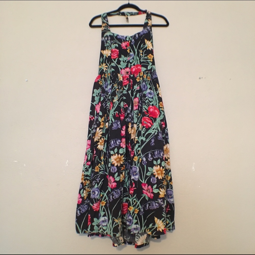 Vintage Tropical Halter Dress